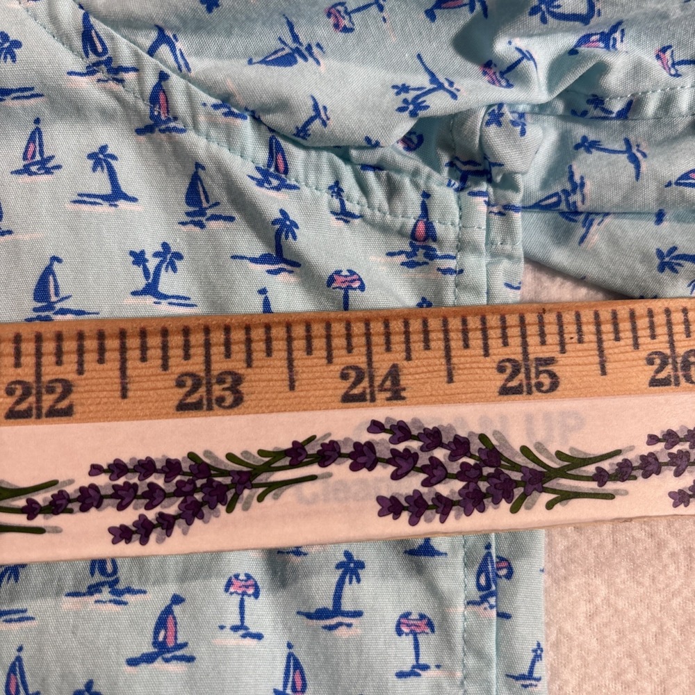 Vineyard Vines Shirt Men XL Slim Fit Whale All Over Print Tropical Palm Tree - Picture 8 of 11